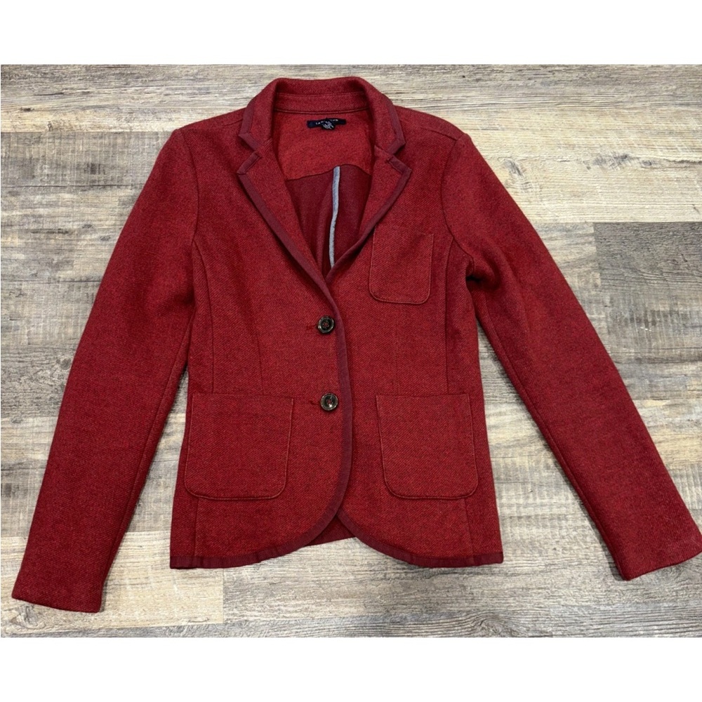 Lands’ End Crimson Red Blazer Jacket Size 6